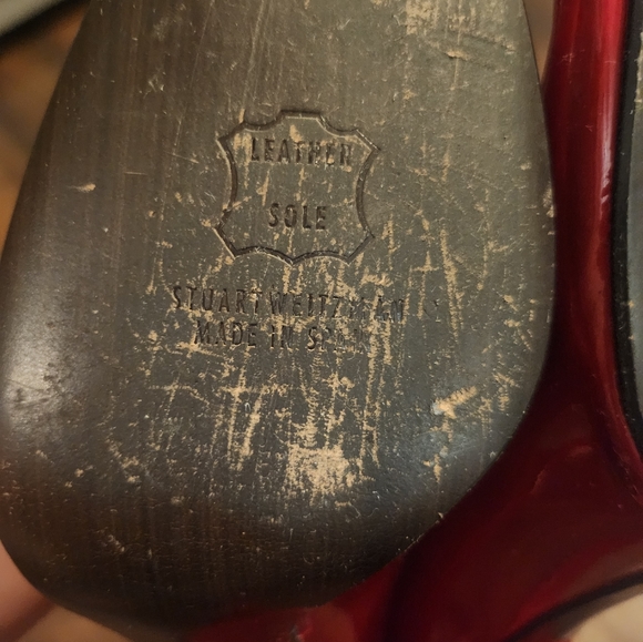 Stuart Weitzman Red peep open toe heels 7.5 - Picture 5 of 8